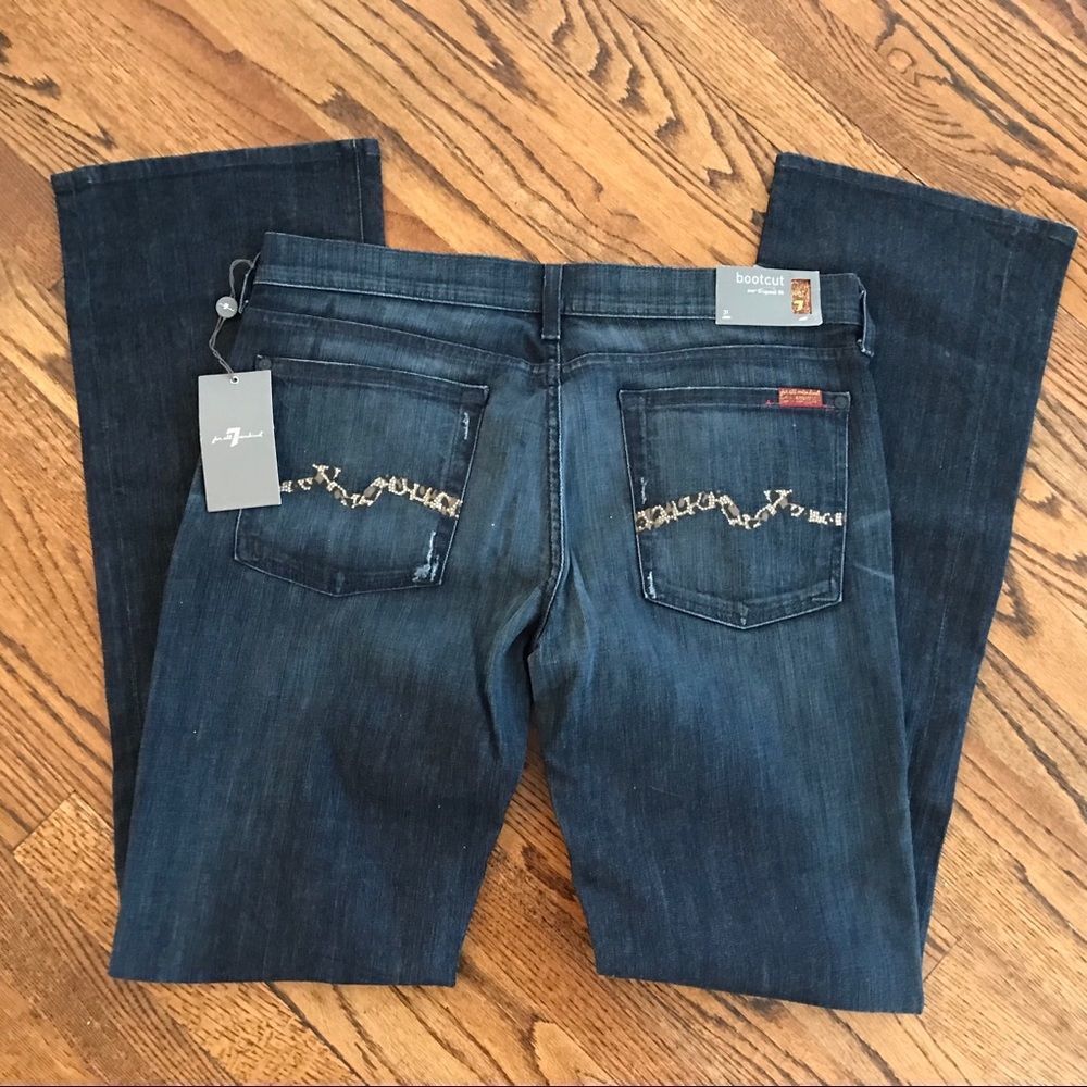 New 7 FOR ALL MANKIND leopard sparkle jeans 31